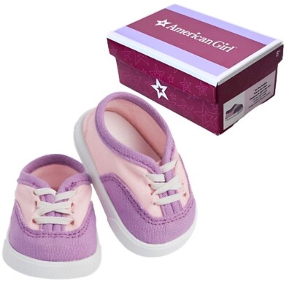 American Girl Doll TWO TONE SNEAKERS Pink Purple Tennis Shoe NWT IN BOX